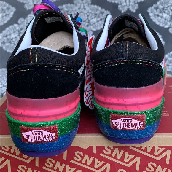 VANS OLD SKOOL STACKED GLITTER BLACK/RAINBOW WMNS - Picture 10 of 16